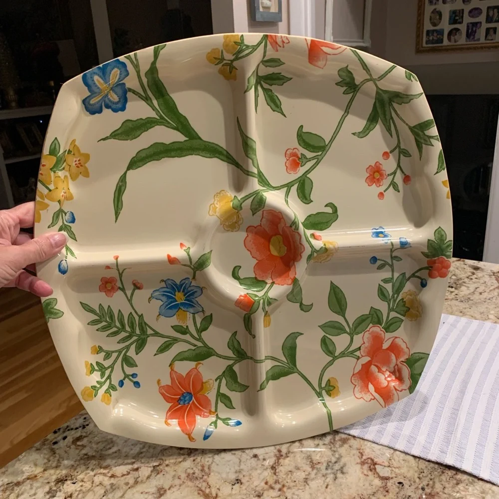 Vintage Floral Appetizer Plater